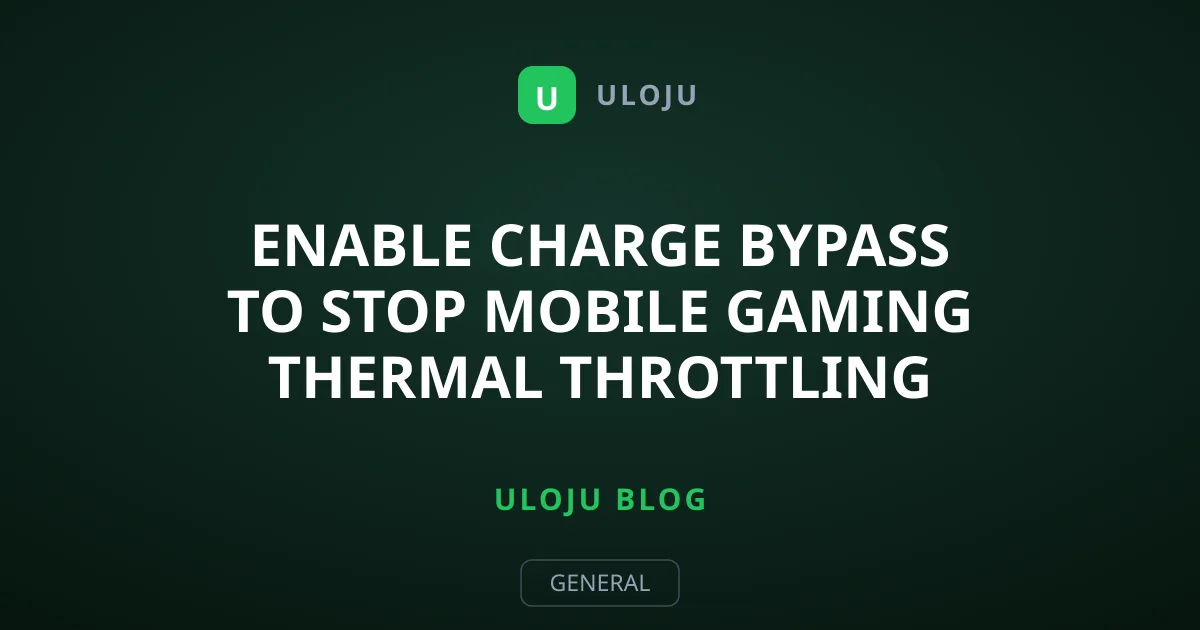 Enable Charge Bypass to Stop Mobile Gaming Thermal Throttling
